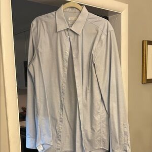 Calvin Klein Light Blue Men's Dress Shirt - Subtle Pattern